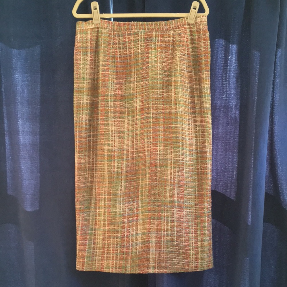 Vintage Tweed Midi Skirt